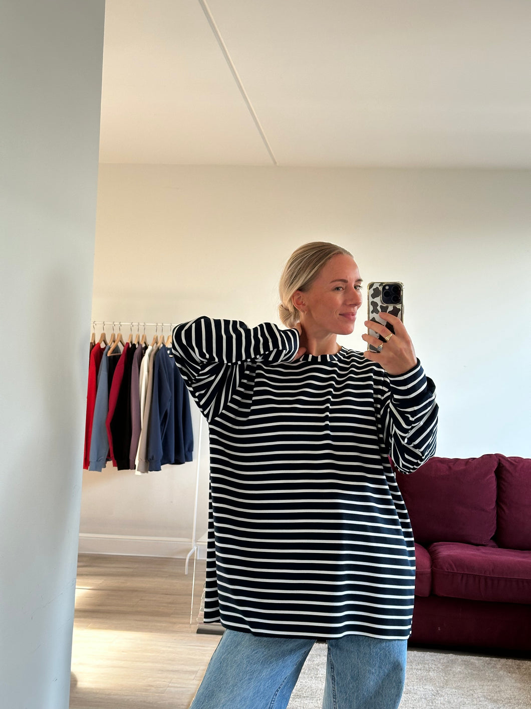 RUBY LONGSLEEVE - Navy stripes